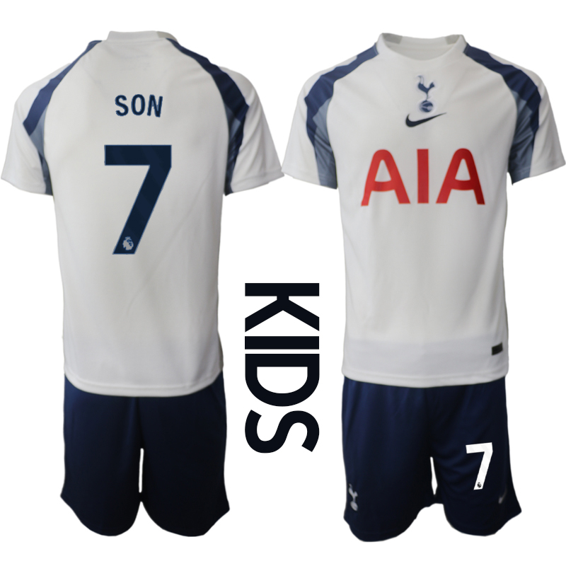 Youth 2025-2026 Club Tottenham home White #7 Soccer Jersey